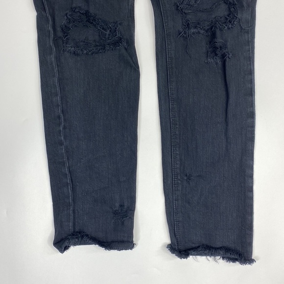 American Eagle Black Tomgirl Button Fly Jeans Size 2 Regular - Picture 4 of 13